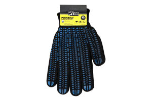 Рукавиці робочі чорні трикотажнi з синіми ПВХ квадратами р.10 з підвіскою Werk