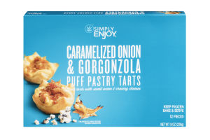 Ahold Simply Enjoy Puff Pastry Tarts Caramelized Onion & Gorgonzola - 12 CT