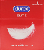 Презервативы латексные тонкие с силиконовой смазкой Elite Durex 3шт