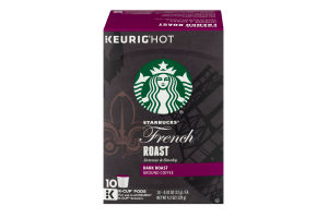 Starbucks Keurig Hot French Roast Dark Roast Ground Coffee K-Cup Pods - 10 CT