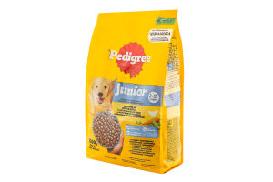 Корм сухий повнораціонний для цуценят З домашньою птицею та овочами Junior Pedigree м/у 500г