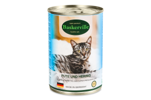 Корм для котов Baskerville индейка и рыба
