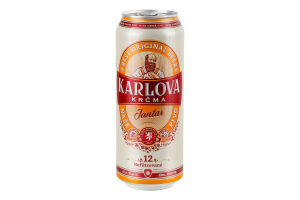 Пиво 0.5л 5.2% світле янтарне пастеризоване фільтроване Karlova Krcma з/б