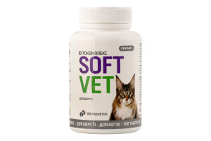 Фітокомплекс д/котів Softvet Покращення шкіри та шерсті 100таблеток ProVET