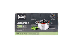 Кастрюля со стеклянной крышкой 0.7л d12см №26-338-065 Luxurios Krauff 1шт
