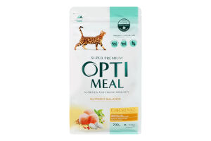 Корм сухой для взрослых кошек Курица Nutrient Balance Optimeal м/у 700г