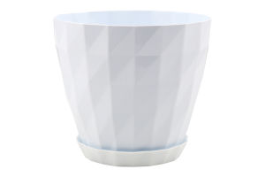 Вазон д/квітів Кристал 0,6л біло-сірий з підставкою Серінова