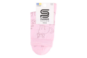 Шкарпетки жіночі Premier socks класичні контур. котики р.23-25 рож. Арт.3252
