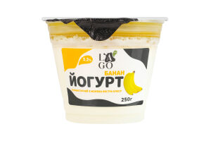 Йогурт 3.2% термостатный Банан Lago ст 250г