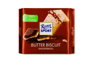 Шоколад молочний з начинкою з какао крему та вершкового масла Ritter Sport м/у 100г