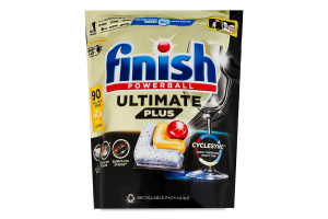 Засіб для миття посуду в посудомийних машинах в капсулах All in 1 Lemon UItimate Plus Powerball Finish 90шт