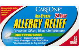 CareOne Allergy Relief 24 Hour Non-Drowsy Indoor & Outdoor Allergies - 60 CT