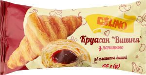Круасан Вишня з начинкою з смаком вишні 65г Delino
