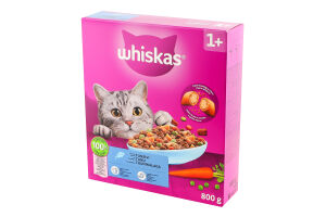 Корм сухой полнорационный для взрослых котов С тунцом Whiskas к/у 800г