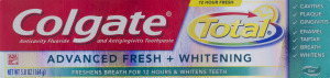 Colgate Total Advanced Fresh + Whitening Anticavity Fluoride and Antigingivitis Toothpaste