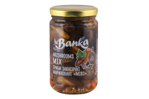 Грибы закусочные с сахаром и подсластителем маринованные стерилизованные Микс the Banka с/б 300г
