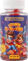 Добавка дієтична д/дітей C+D3+Zinc від 4років 60пастилок жувальних Vita PharmX