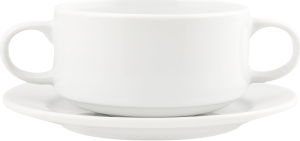 Супниця 300мл з двома ручками та блюдцем кераміка