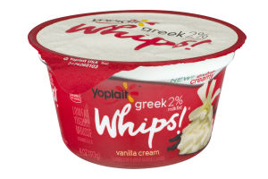 Yoplait Whips Greek 2% Milkfat Low Fat Yogurt Mousse Vanilla Cream