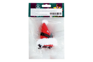 Заколка д/волосся Новорічний ковпак з блискіт асор