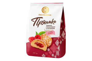 Пряники заварные глазированные с начинкой Со вкусом малины Dесняночка м/у 300г