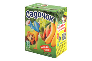 Напиток соковый с мякотью пастеризованный Мультифрукт Садочок т/п 200мл