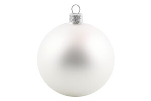 Куля новорічна біла скло 8см Галімпекс