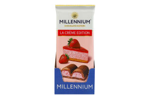 Шоколад молочный с кремовой начинкой со вкусом Клубничный чизкейк La creme edition Millennium м/у 100г
