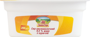 Сир кисломолочний 9.5% з курагою Звени Гора лоток 200г