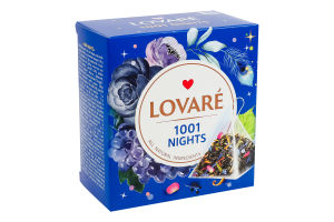 Бленд чая черного и зеленого листового c лепестками цветов и ароматом винограда 1001 ночь Lovare к/у 15х2г