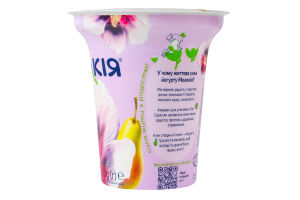 Йогурт 2% с наполнителем фруктовым пастеризованным Груша-мальва Молокія ст 240г