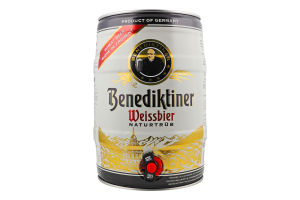 Пиво 5л 5.4% світле нефільтроване Weissbier Benediktiner з/б