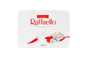 Конфеты хрустящие в кокосовой стружке с целым миндальным орехом Raffaello ж/б 300г