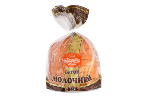 Батон половинка в нарезке Молочный Рум’янець м/у 225г