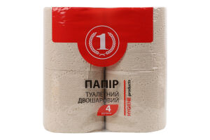 Бумага туалетная 2-х слойная серая ТМ "1" 4шт