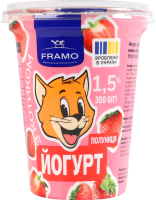 Йогурт 1.5% с фруктовым наполнителем Клубника Framo ст 350г