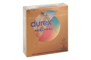 Презервативы из синтетического латекса с силиконовой смазкой Натуральные ощущения Durex 3шт