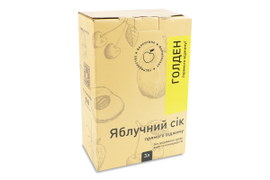 Сок прямого отжима без добавления сахара из сорта Голден яблочный Фермерське господарство Валентина к/у 3л