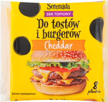 Сир плавлений Чеддар скибочки 130г 40% Serenada