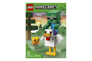 Конструктор для детей от 9лет №21582 Chicken Jockey Minecraft Lego 344эл