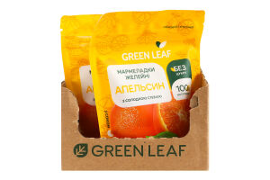 Мармеладки желейні з солодкою стевією Апельсин Green Leaf д/п 80г