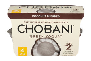 Chobani Greek Low-Fat Yogurt Coconut Blend - 4 PK
