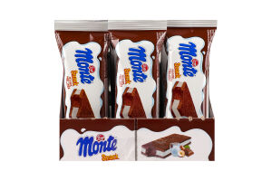 Тістечко з вершковим наповненням молока шоколаду та лісових горіхів Snack Monte м/у 29г