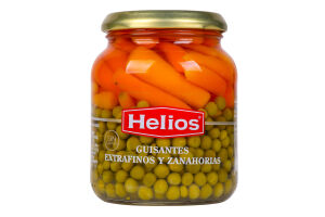 Горошок Helios зелений дрібний з морквою конс