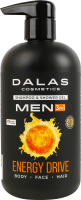 Шампунь-гель для душу 3в1 Energy drive Men Dalas 550мл