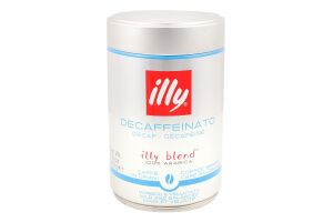 Кофе натуральный жареный в зернах Decaffeinato Illy ж/б 250г