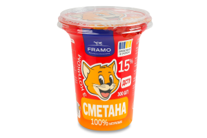Сметана 15% Framo ст 300г