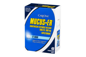 CareOne Mucus-ER Expectorant 12 Hour Tablets 600 mg - 40 CT