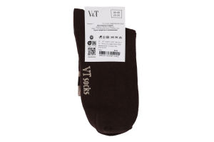 Шкарпетки жіночі Прага темно-коричневі комфорт р.23-25 V&T