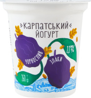 Йогурт 2.2% десертный с наполнителем Чернослив-злаки Карпатский Галичина ст 260г